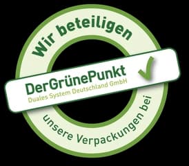 Wir beteiligen unsere Verpackungen bei Der Grüne Punkt – Duales System Deutschland GmbH
